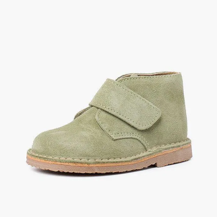 Pisamonas School Shoes>Kids Riptape Suede Desert Boots
