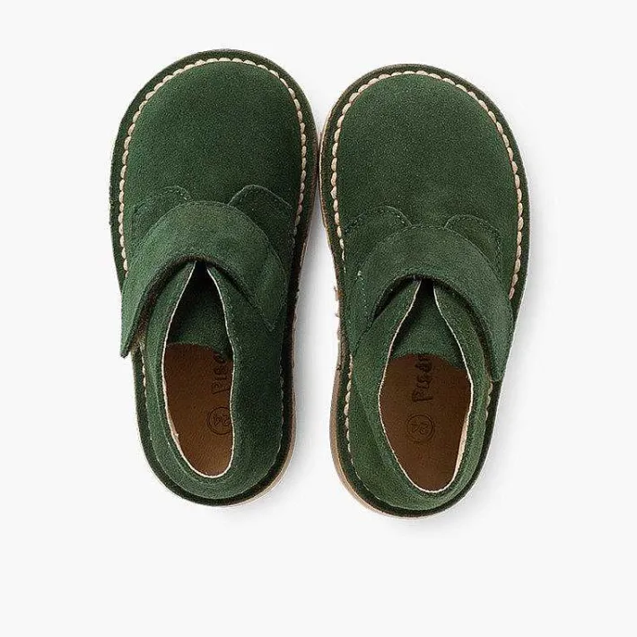 Pisamonas School Shoes>Kids Riptape Suede Desert Boots