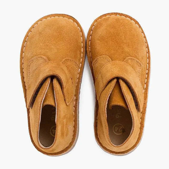 Pisamonas School Shoes>Kids Riptape Suede Desert Boots