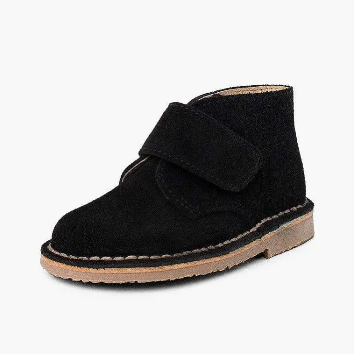 Pisamonas School Shoes>Kids Riptape Suede Desert Boots