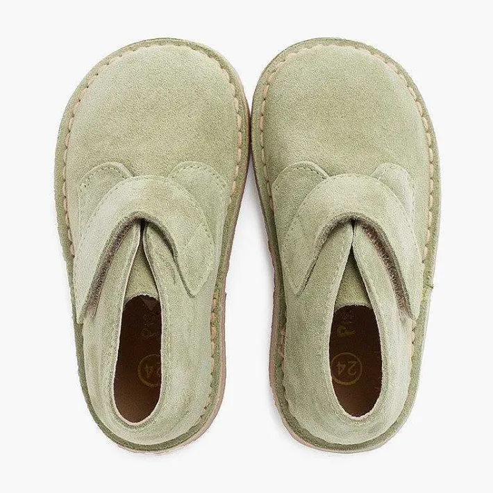 Pisamonas School Shoes>Kids Riptape Suede Desert Boots