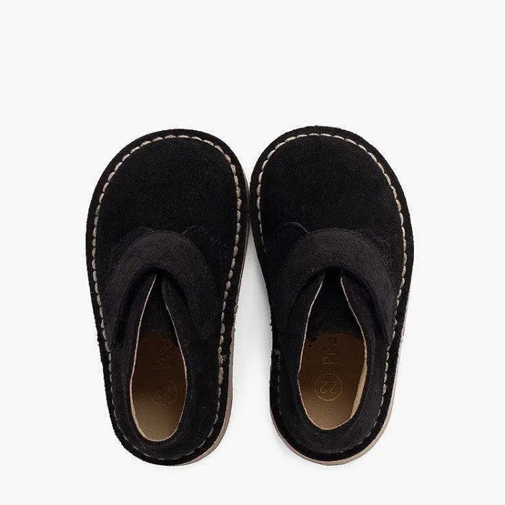 Pisamonas School Shoes>Kids Riptape Suede Desert Boots