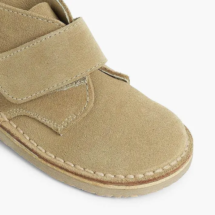 Pisamonas School Shoes>Kids Riptape Suede Desert Boots