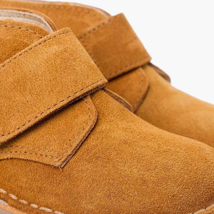Pisamonas School Shoes>Kids Riptape Suede Desert Boots