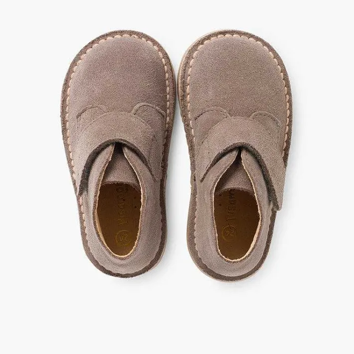 Pisamonas School Shoes>Kids Riptape Suede Desert Boots