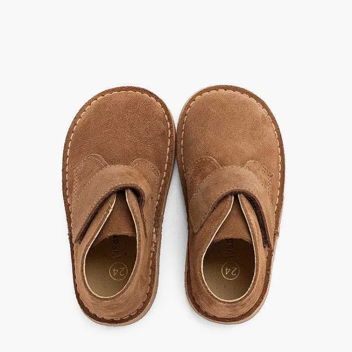 Pisamonas School Shoes>Kids Riptape Suede Desert Boots