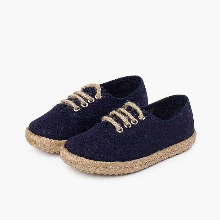 Pisamonas Trainers>Kids' Trainers With Jute Sole And Laces
