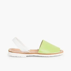 Pisamonas Avarcas Menorcan Sandals>Kids Two-Tone Nappa Menorcan Sandals - Special Edition White Sole