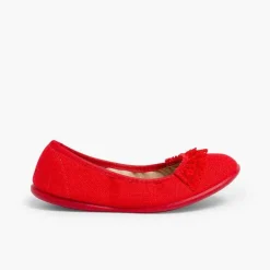 Pisamonas Ballet Pumps And Flats>Laced Linen Ballet Pumps