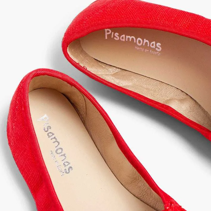 Pisamonas Ballet Pumps And Flats>Laced Linen Ballet Pumps