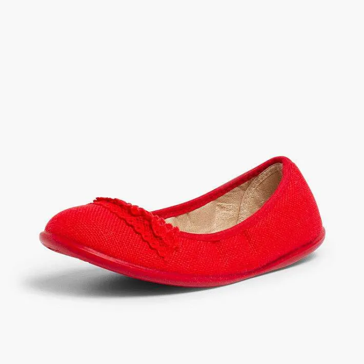 Pisamonas Ballet Pumps And Flats>Laced Linen Ballet Pumps