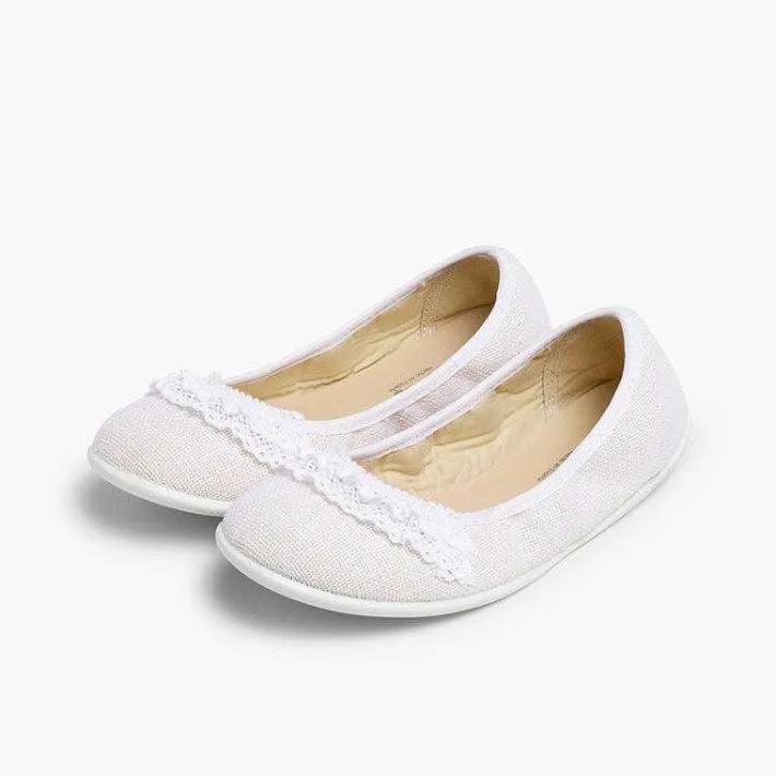 Pisamonas Ballet Pumps And Flats>Laced Linen Ballet Pumps