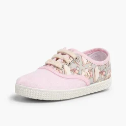 Pisamonas Trainers>Lace-Up Canvas Trainers Animal Prints