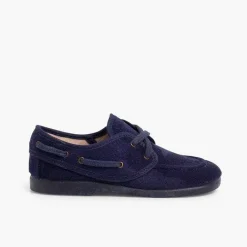 Pisamonas Boat Shoes>Lace-Up Faux Suede Boat Shoes