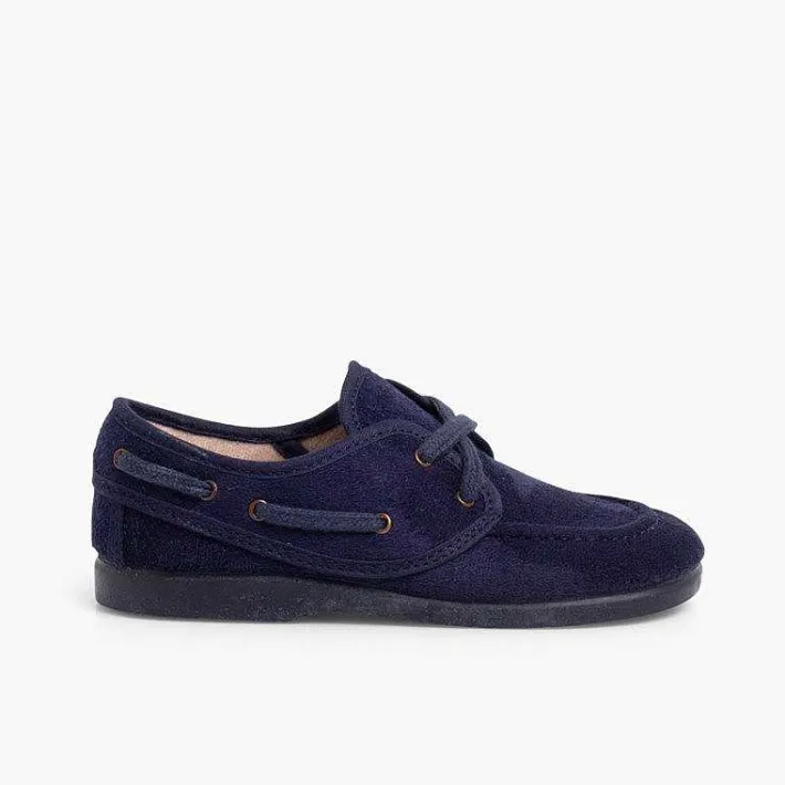 Pisamonas Boat Shoes>Lace-Up Faux Suede Boat Shoes