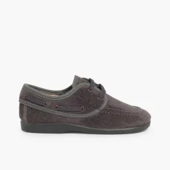 Pisamonas Boat Shoes>Lace-Up Faux Suede Boat Shoes
