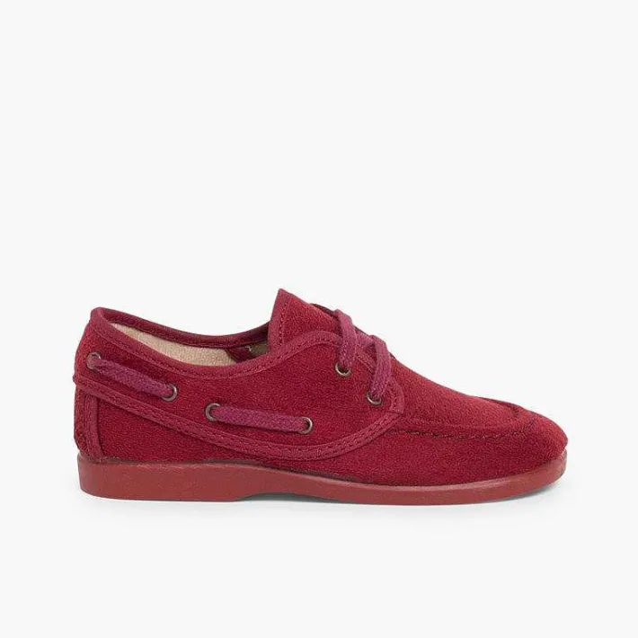 Pisamonas Boat Shoes>Lace-Up Faux Suede Boat Shoes
