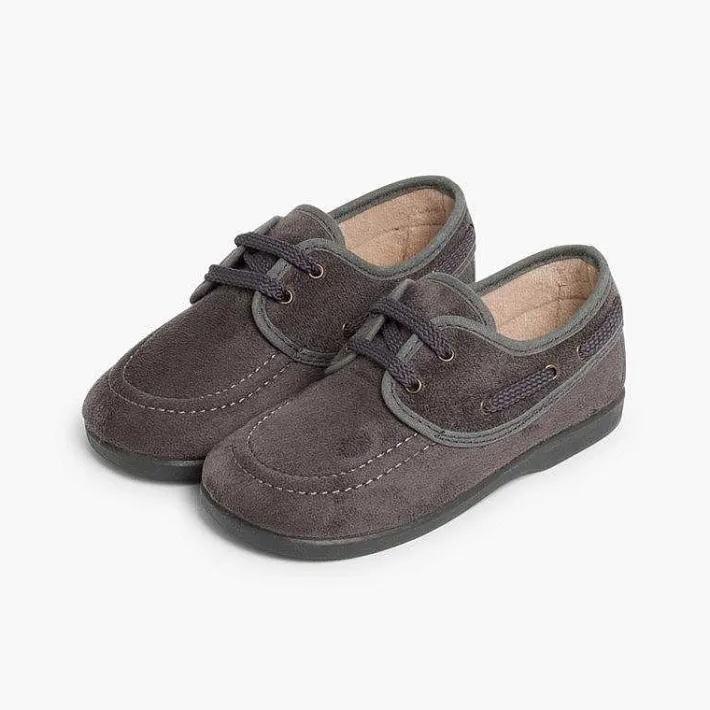Pisamonas Boat Shoes>Lace-Up Faux Suede Boat Shoes