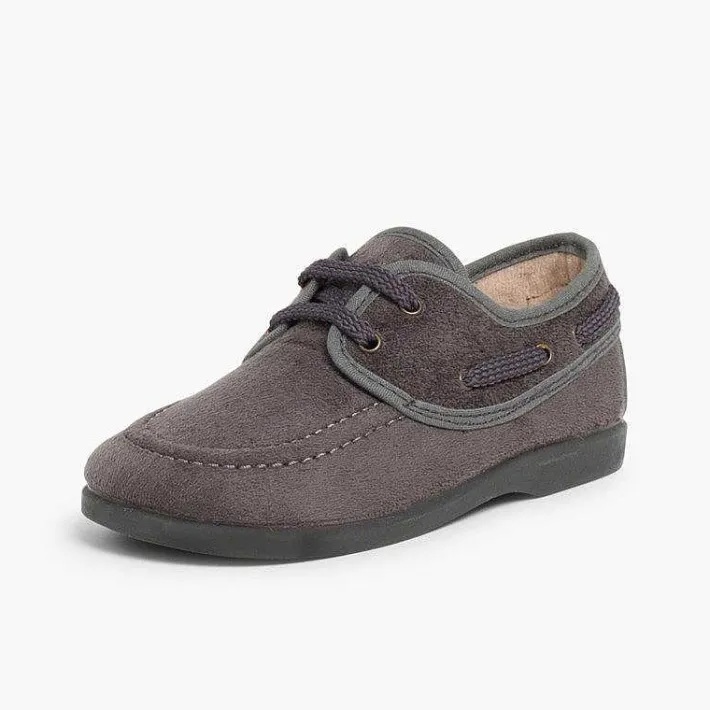 Pisamonas Boat Shoes>Lace-Up Faux Suede Boat Shoes