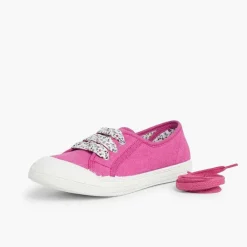 Pisamonas Trainers>Lace-Up Rubber Toe Cap Canvas Trainers