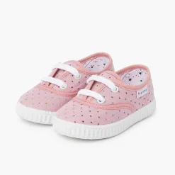 Pisamonas Trainers>Lace-Up Trainers With Metallic Dots Colour Old Rose