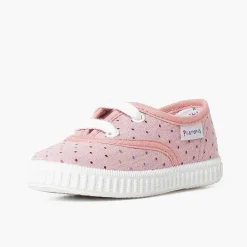 Pisamonas Trainers>Lace-Up Trainers With Metallic Dots Colour Old Rose