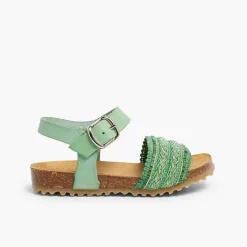 Pisamonas Sandals>Leather And Fabric Strap Bio Sandals