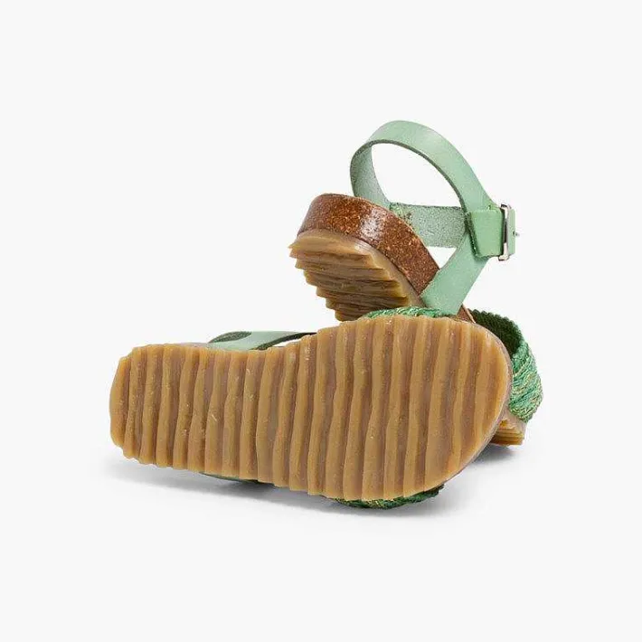 Pisamonas Sandals>Leather And Fabric Strap Bio Sandals
