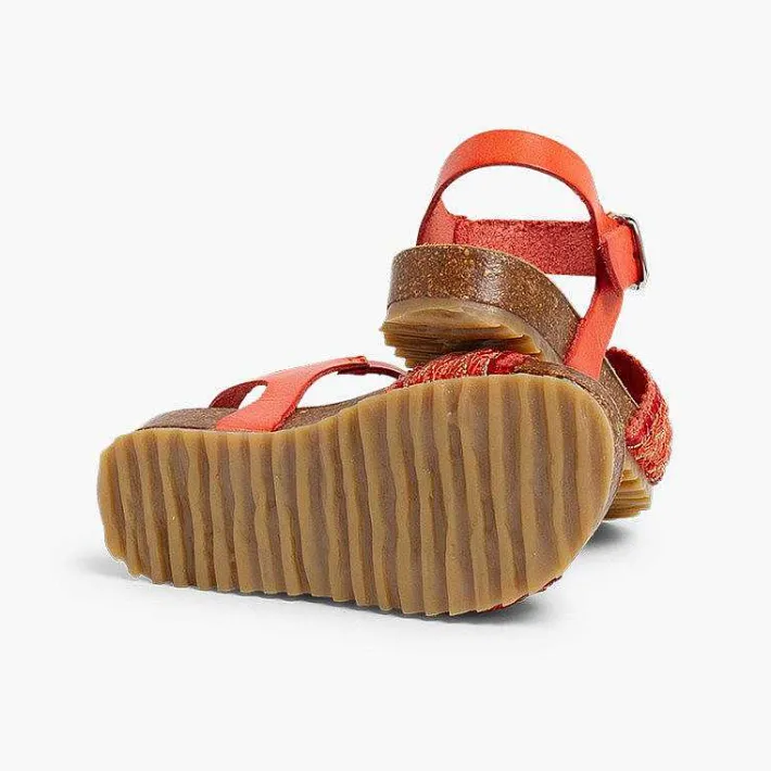 Pisamonas Sandals>Leather And Fabric Strap Bio Sandals