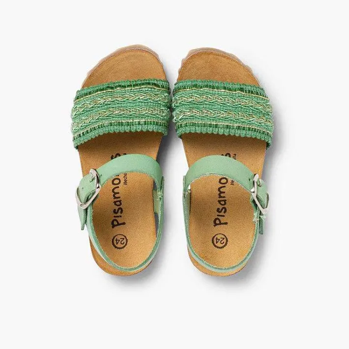 Pisamonas Sandals>Leather And Fabric Strap Bio Sandals