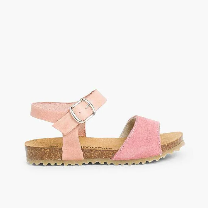 Pisamonas Sandals>Leather And Suede Sandals With Buckles