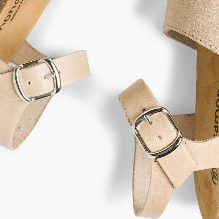 Pisamonas Sandals>Leather And Suede Sandals With Buckles