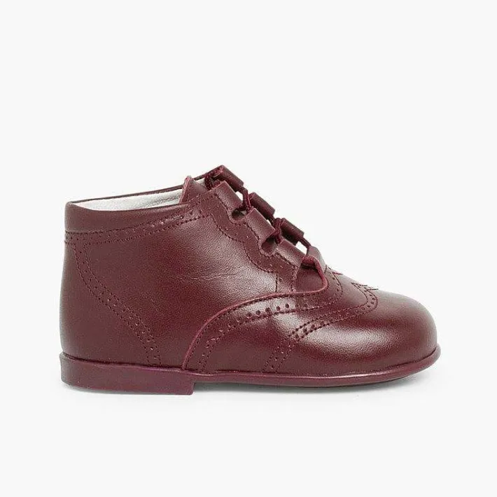 Pisamonas Lace Up Oxfords>Leather Lace-Up Oxford Booties