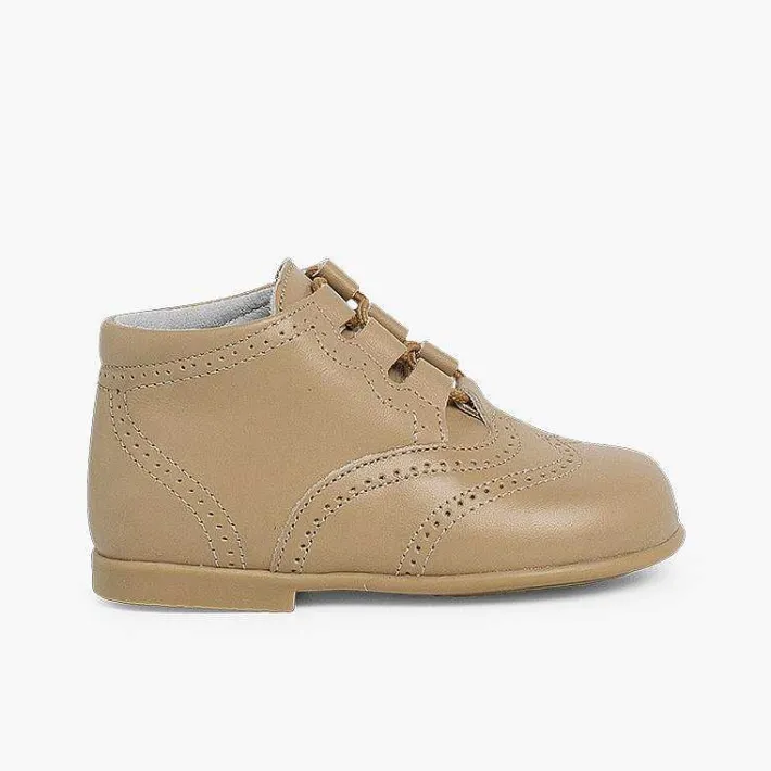 Pisamonas Lace Up Oxfords>Leather Lace-Up Oxford Booties