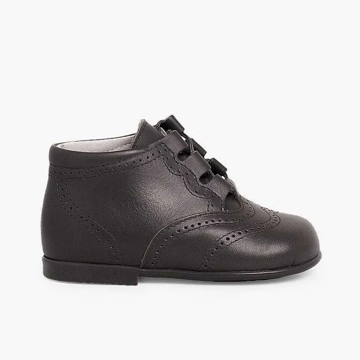 Pisamonas Lace Up Oxfords>Leather Lace-Up Oxford Booties