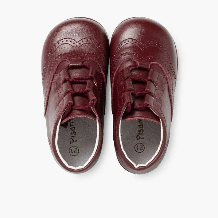Pisamonas Lace Up Oxfords>Leather Lace-Up Oxford Booties