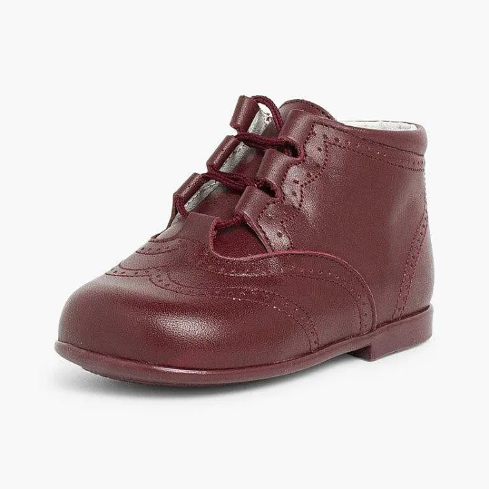 Pisamonas Lace Up Oxfords>Leather Lace-Up Oxford Booties