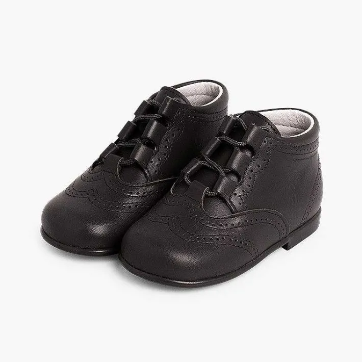 Pisamonas Lace Up Oxfords>Leather Lace-Up Oxford Booties