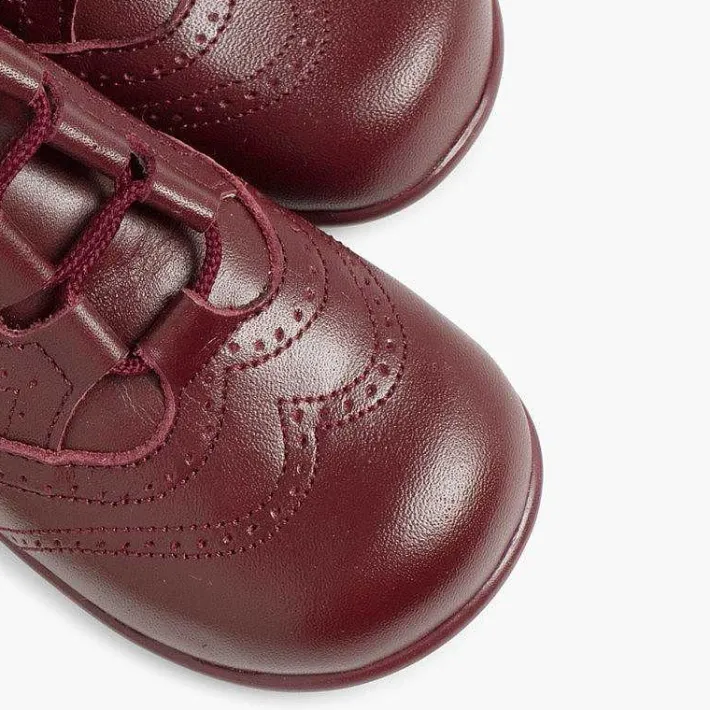 Pisamonas Lace Up Oxfords>Leather Lace-Up Oxford Booties