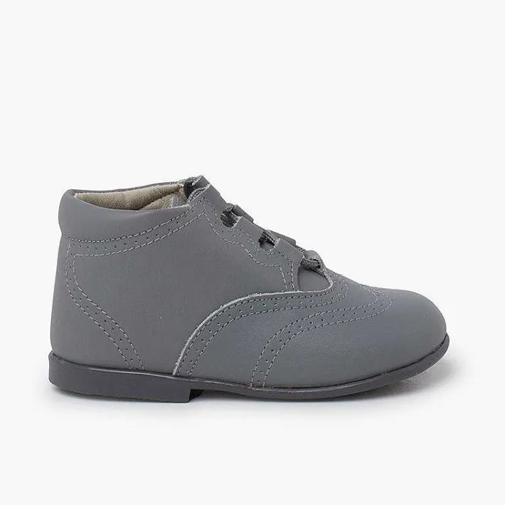 Pisamonas Lace Up Oxfords>Leather Lace-Up Oxford Booties