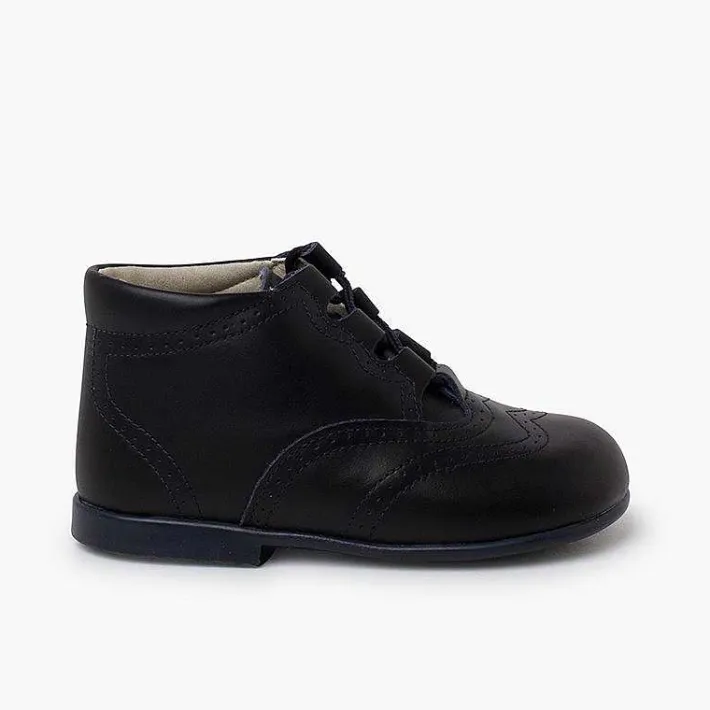 Pisamonas Lace Up Oxfords>Leather Lace-Up Oxford Booties