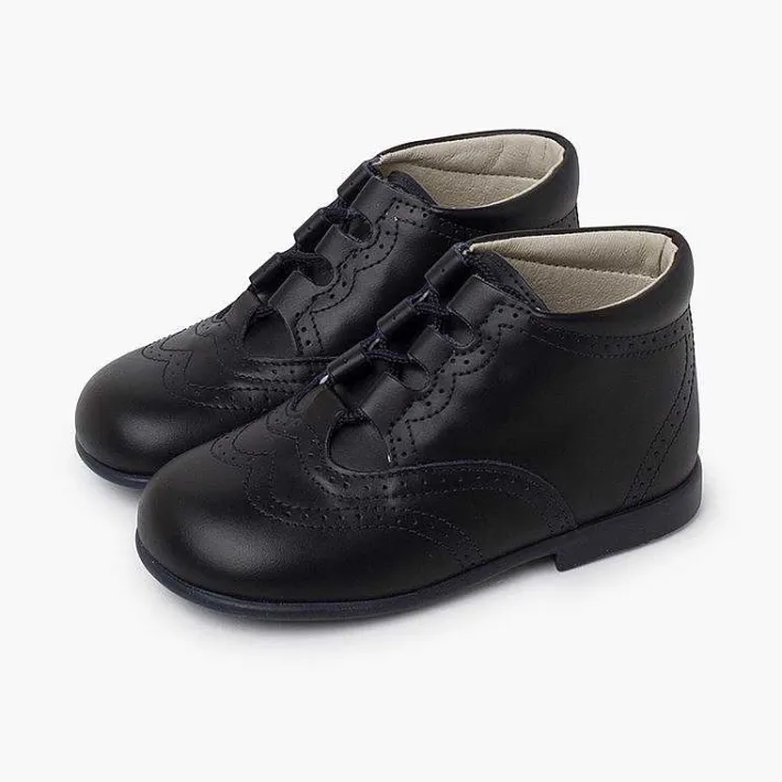 Pisamonas Lace Up Oxfords>Leather Lace-Up Oxford Booties