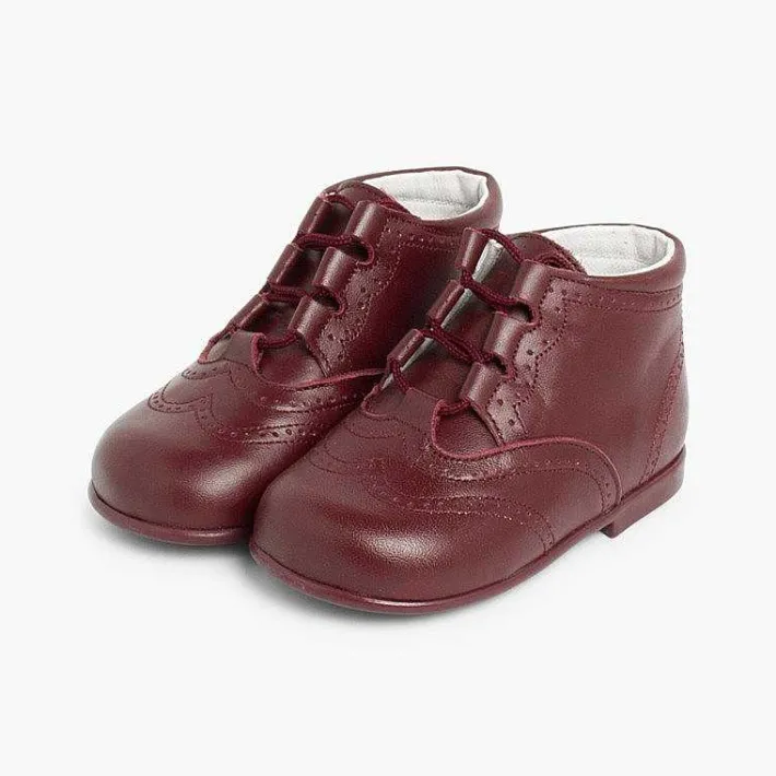 Pisamonas Lace Up Oxfords>Leather Lace-Up Oxford Booties