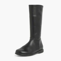 Pisamonas Boots>Leather Plain Knee High Boots