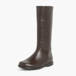 Pisamonas Boots>Leather Plain Knee High Boots