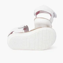 Pisamonas Sandals>Leather Sandal With Adherent Strap And Chubby Cherry Sole Colour White