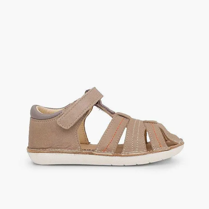 Pisamonas Sandals>Leather Sandals Boys With Loop Fasteners