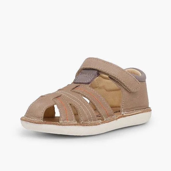 Pisamonas Sandals>Leather Sandals Boys With Loop Fasteners