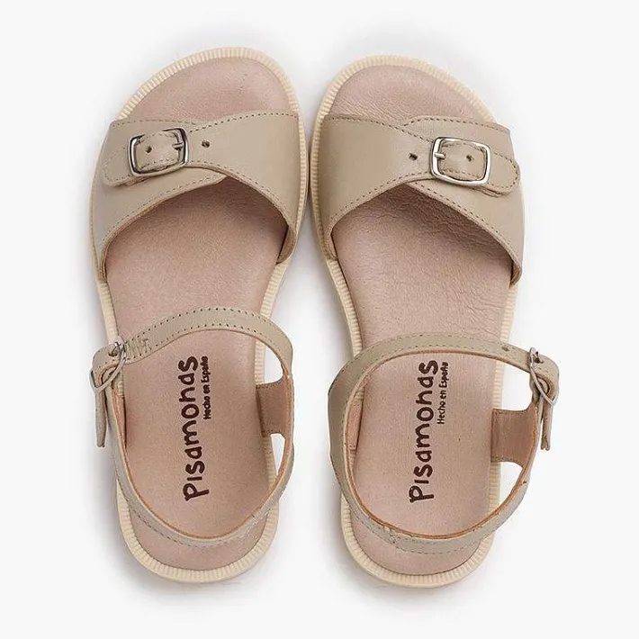 Pisamonas Sandals>Leather Sandals Buckle Fastening