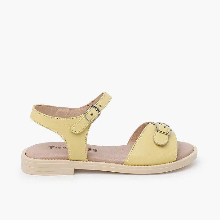 Pisamonas Sandals>Leather Sandals Buckle Fastening